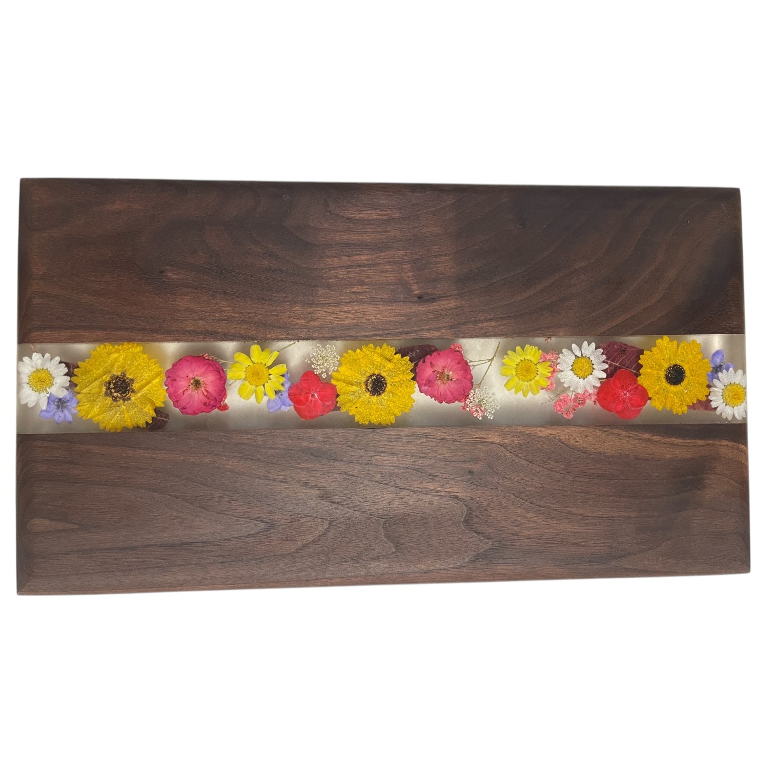 18” black walnut flower board