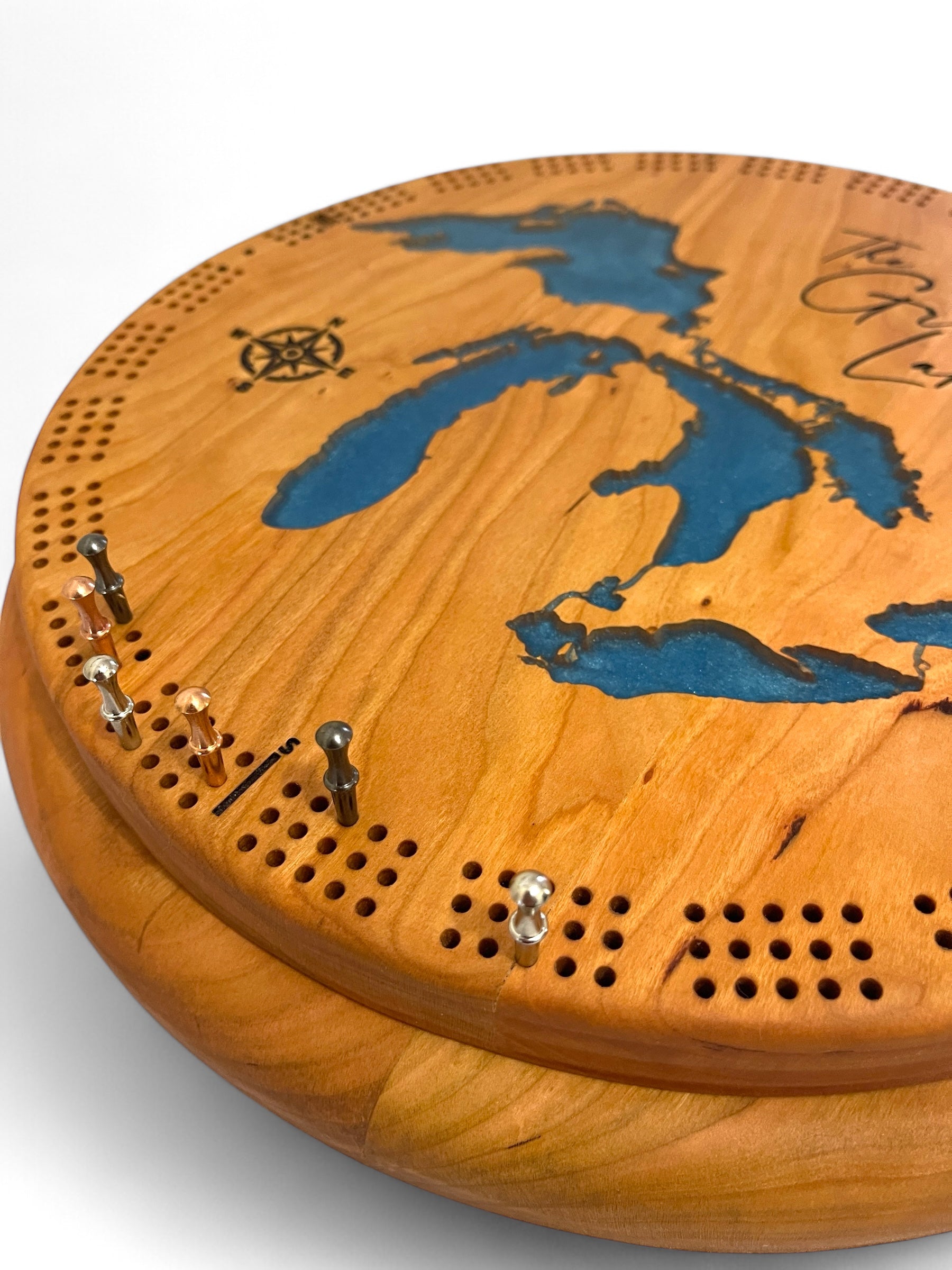 Deluxe Great Lakes cribbage board