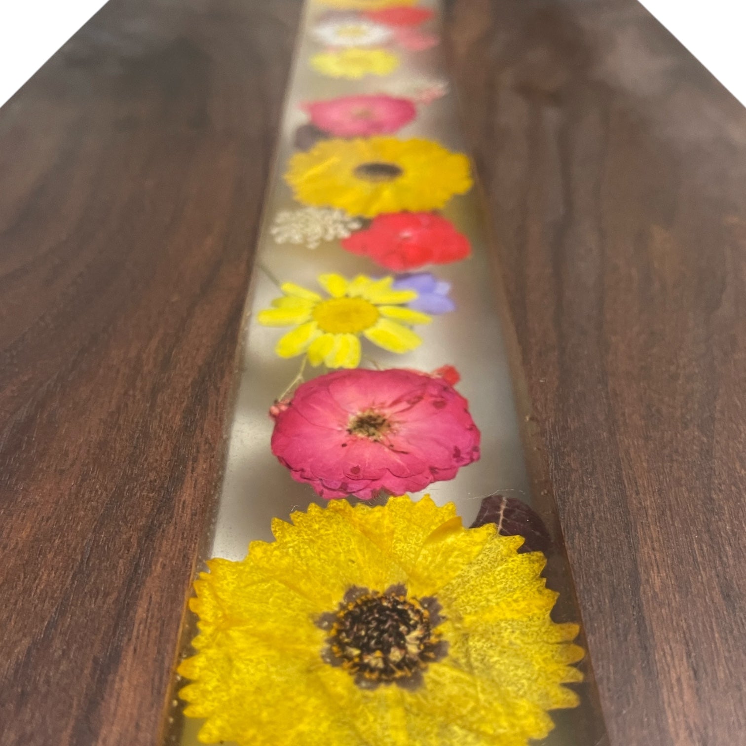 18” black walnut flower board