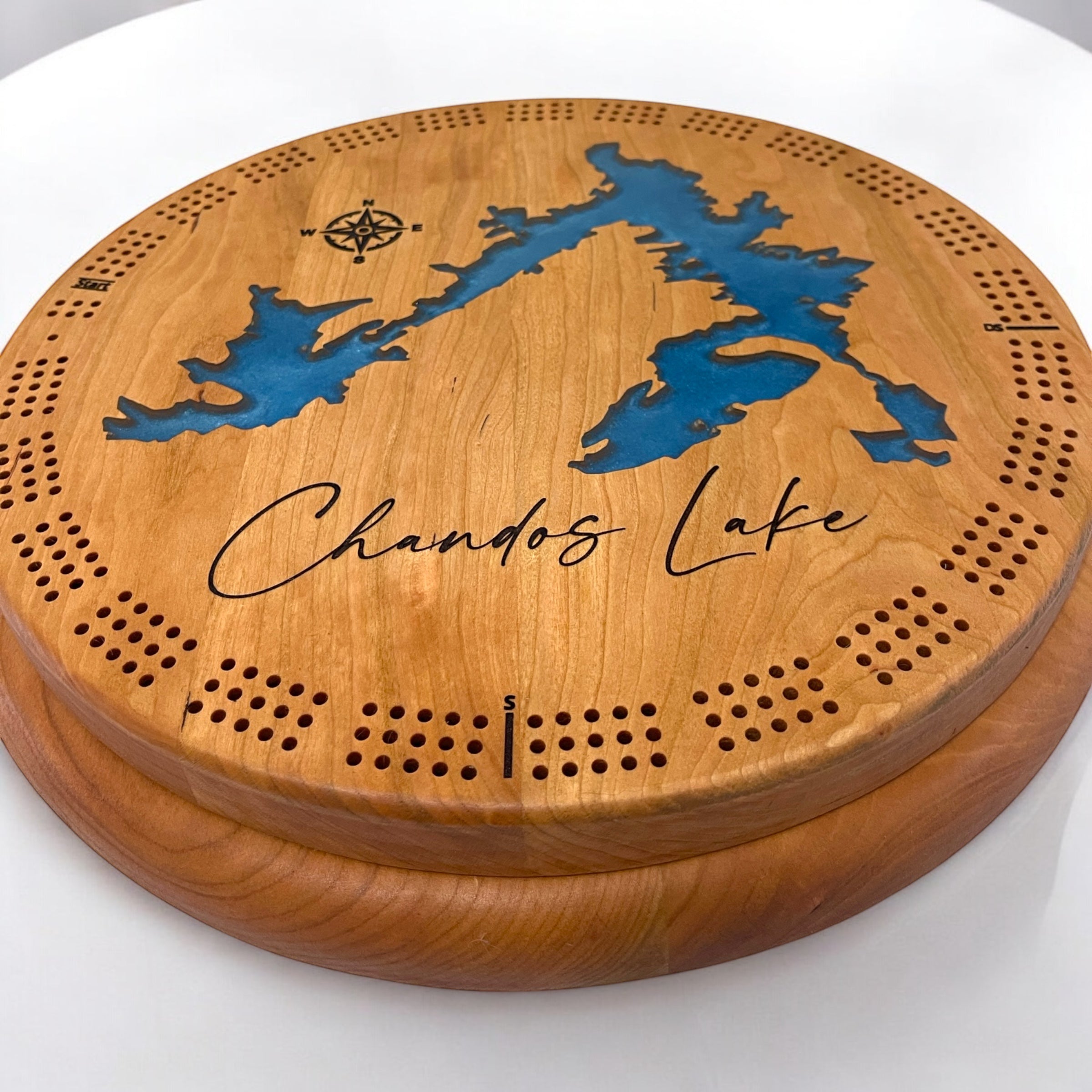 Custom lake cribbage board