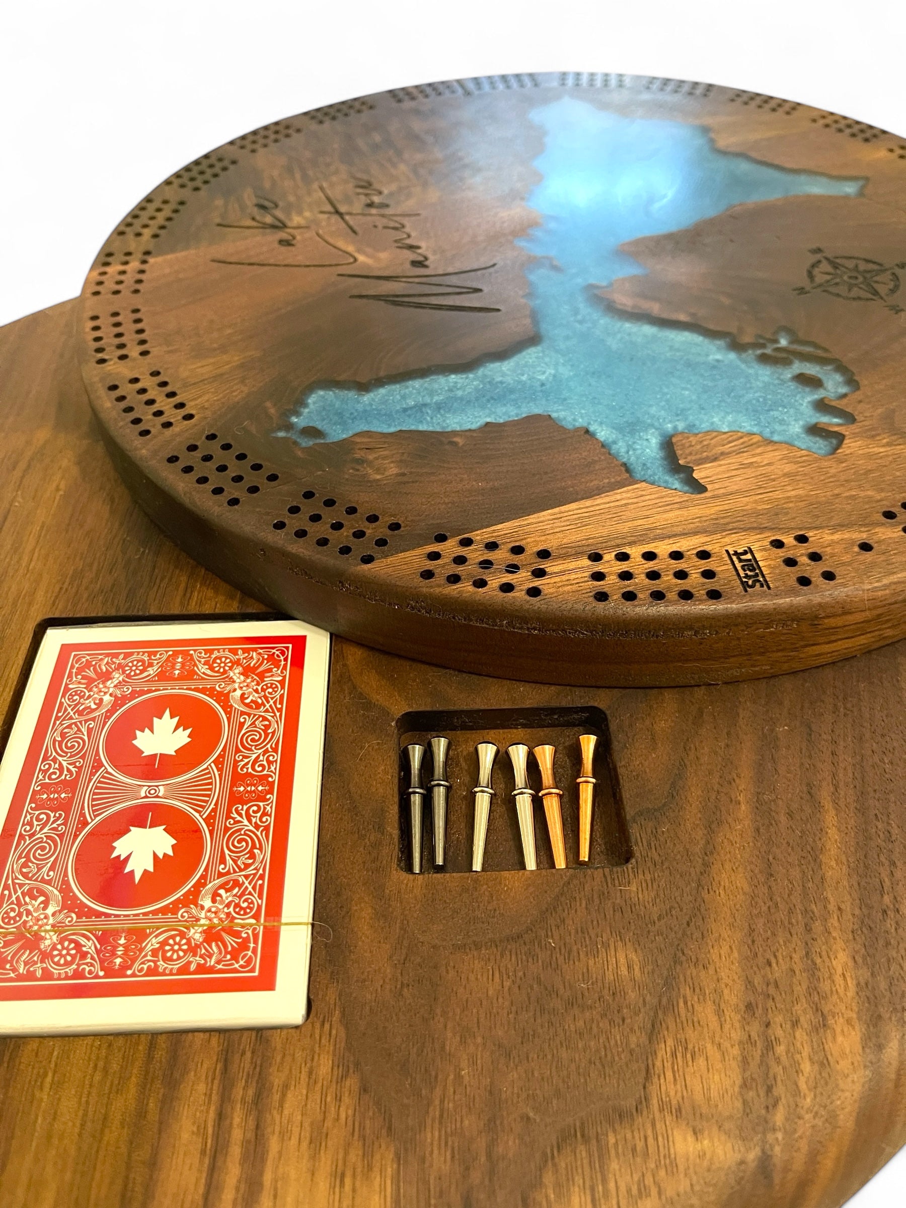 Deluxe Lake Manitou cribbage board