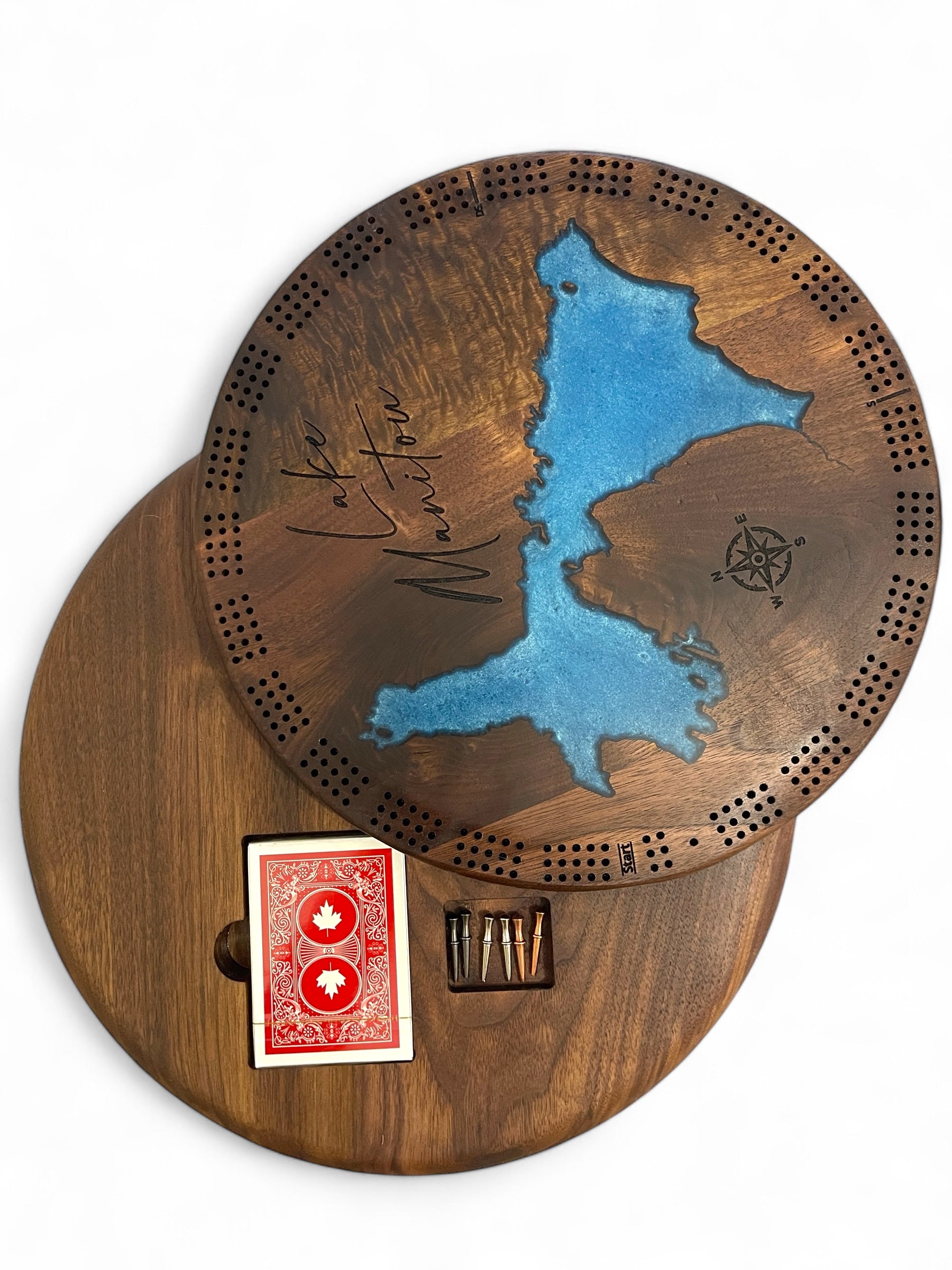 Deluxe Lake Manitou cribbage board